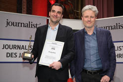 Kabarettist Florian Scheuba hielt die Laudatio auf den "Falter"-Chefredakteur Florian Klenk.