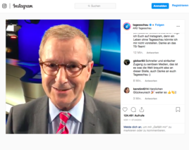 Influencer Jan Hofer − Selfie am Ende der Tagesschau für Instagram
